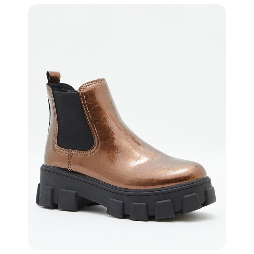 Circus by Sam Edelman Metallic Bronze Chelsea Lug Boot